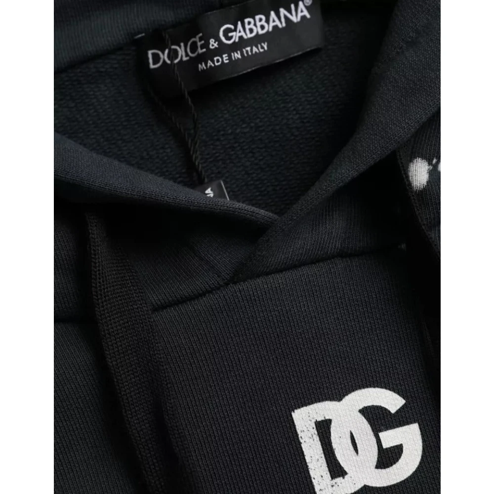 Dolce & Gabbana Zwarte Siciliaanse Hoodie Sweatshirt Grafische Print Black Heren