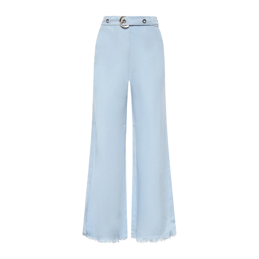 Pinko Women's Blue Leila Trousers - Wide Trousers - S - Trousers