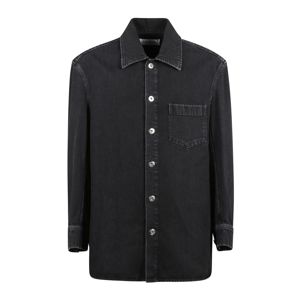 Lanvin Rechte overshirt in trendy stijl Black Heren