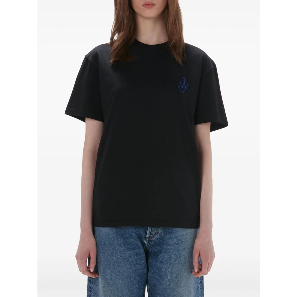 JW Anderson Zwart Katoenen Jersey Grafische Print T-shirt Black Dames