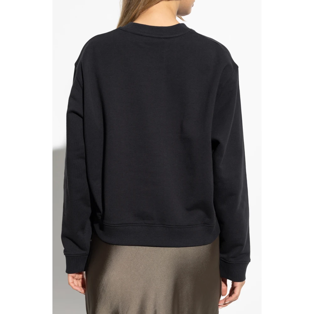 TORY BURCH Sweatshirt met logo afgewerkt met glinsterende pailletten Black Dames