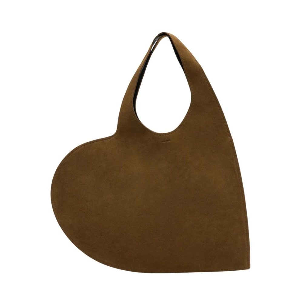 Coperni Women's Brown Handbags, One Size, Double Heart Tote