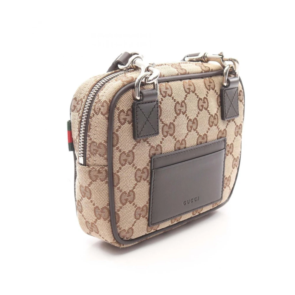 Gucci Vintage Women's Brown Pre-Owned Vintage Monogram Canvas Crossbody Bag