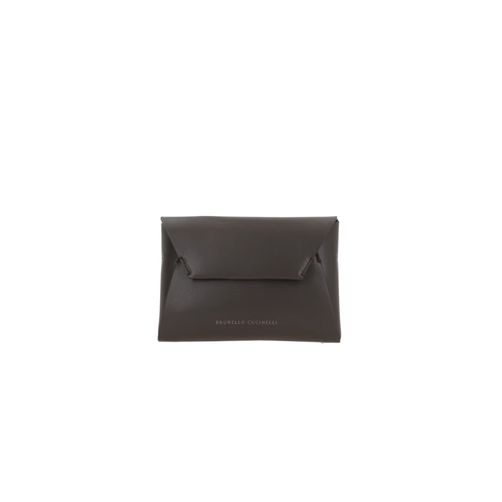 BRUNELLO CUCINELLI Bruin Leren Schoudertas met Ketting Brown Dames