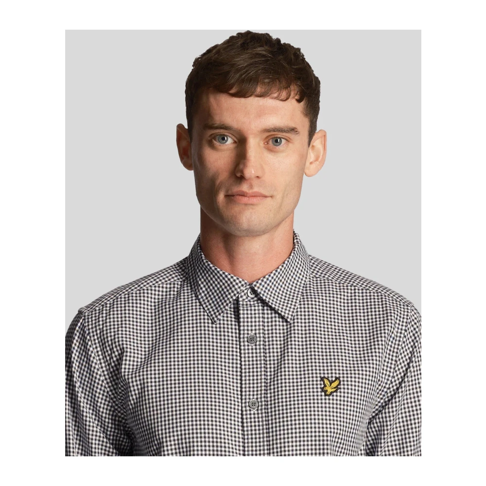 Lyle & Scott Shepherd Check Shirt in Donkerblauw Wit Blue Heren