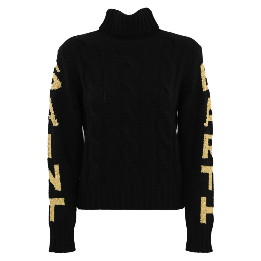 MC2 Saint Barth Zwarte coltrui met gevlochten design Black Dames