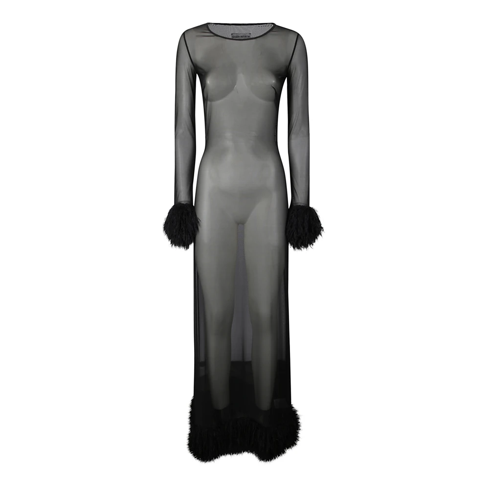 Marine Serre Mesh Jersey Lange Jurk Schoenen Black Dames