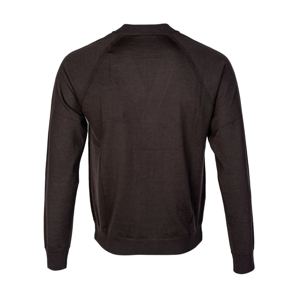 Paolo Pecora Heren wollen vest Raglan schouder Brown Heren