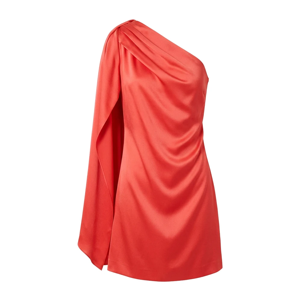 Stella Mccartney Vestido Mini De Satén Con Drapeado Asimétrico Dresses Mujer Rojo M