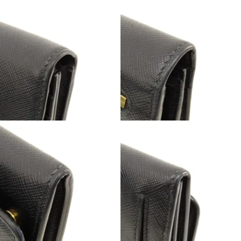 Prada Vintage Pre-owned Leather wallets Black Dames