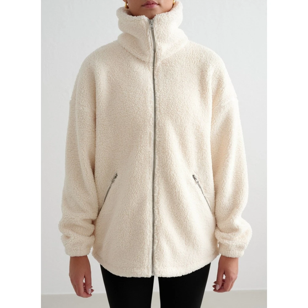 Aim'n Almond White Pile Jacket Beige Dames