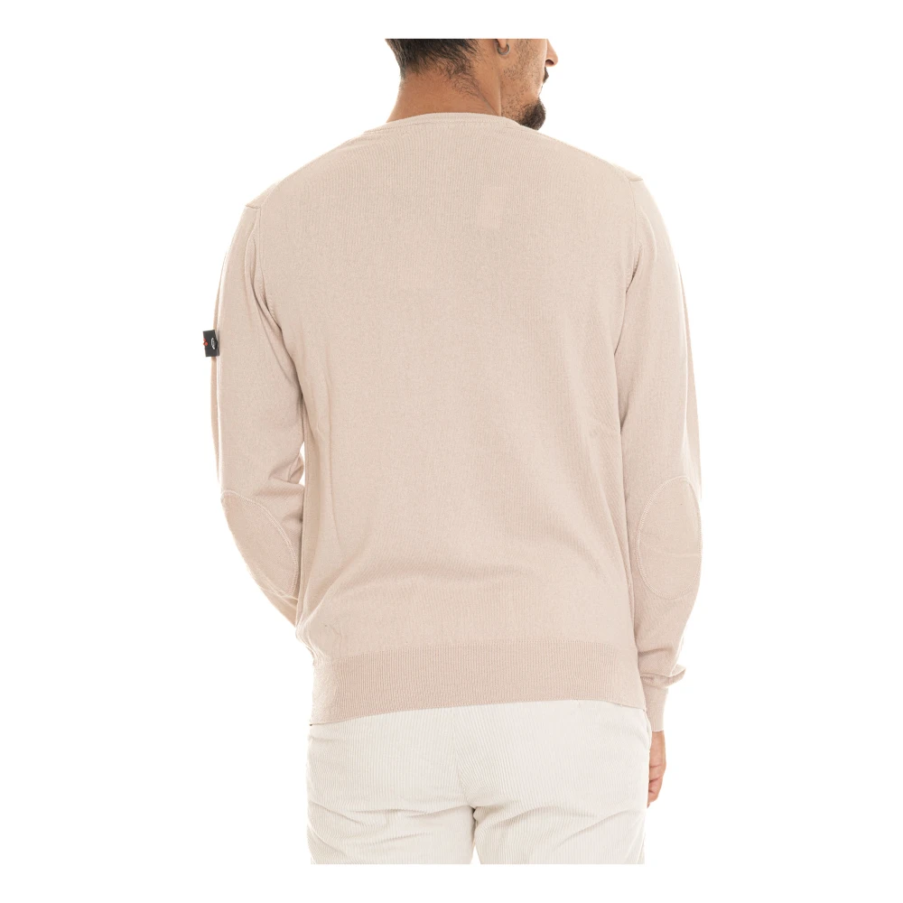 Peuterey Ronde hals trui met armlogo Beige Heren