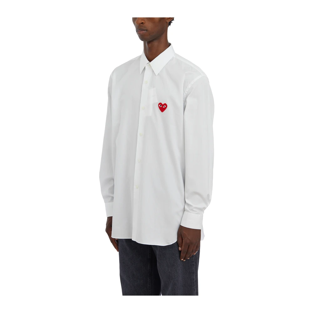 Comme des Garçons Play Katoenen Logo Shirt White Heren