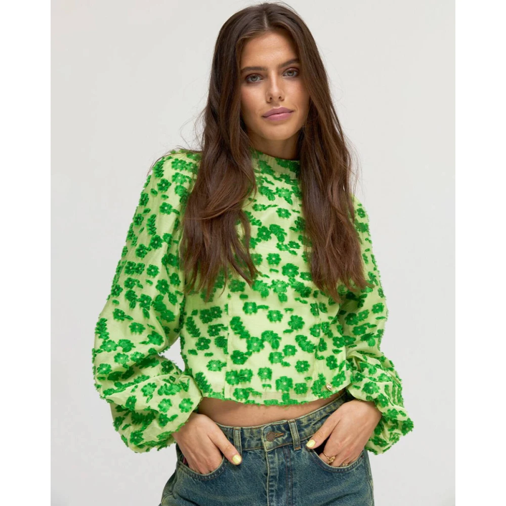 Harper & Yve Lange mouw blouse Floor-stijl Green Dames