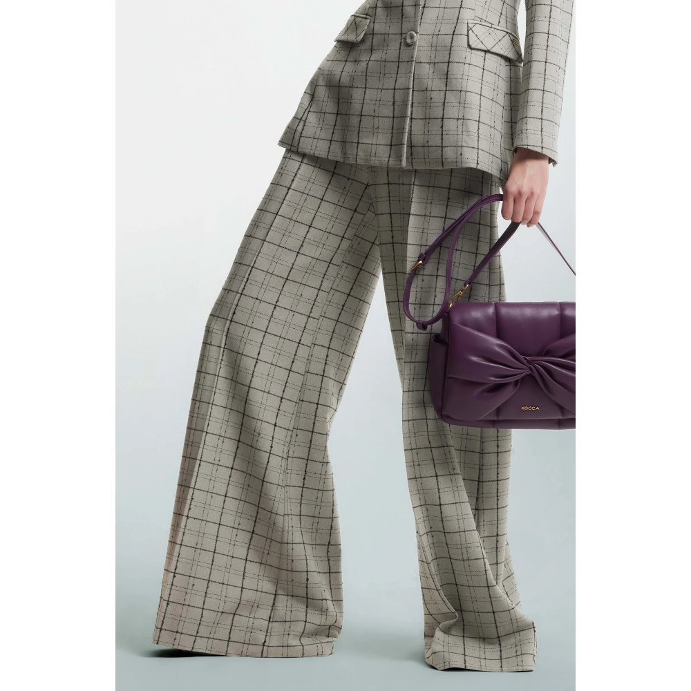 Kocca Geruite Geplooide Palazzo Broek Multicolor Dames