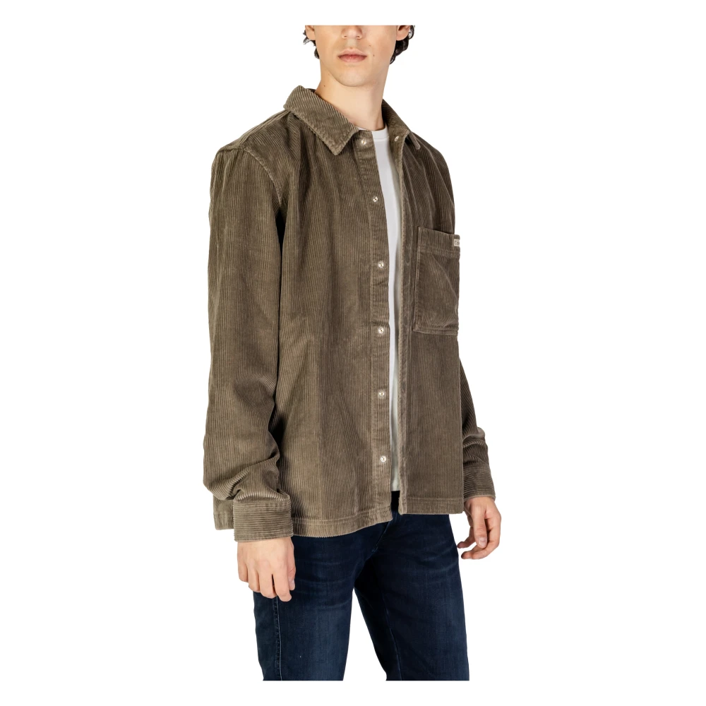 Calvin Klein Jeans Corduroy Herenoverhemd Herfst Winter Collectie Beige Heren