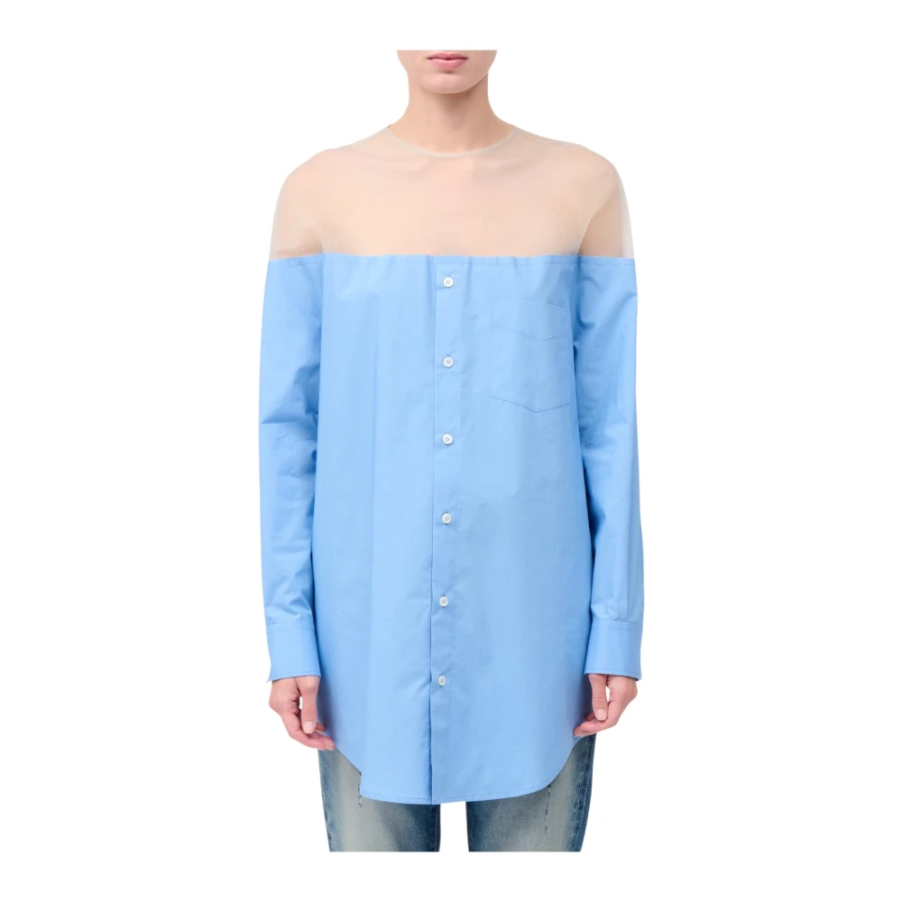Mm6 Maison Margiela Femme Bleu - Chemises - Blouses Et Chemises - Taille: 36 Fr