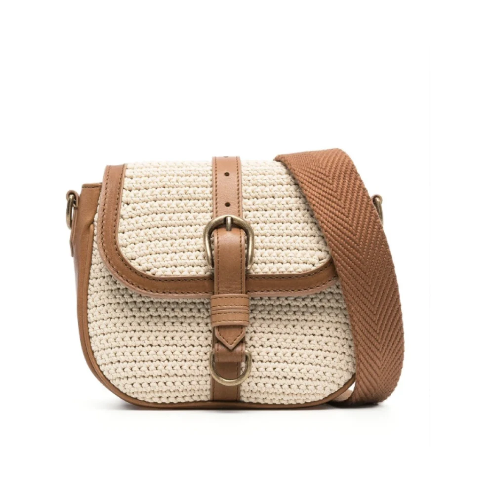 Golden Goose Flätad läder Cross Body-väska Beige, Dam