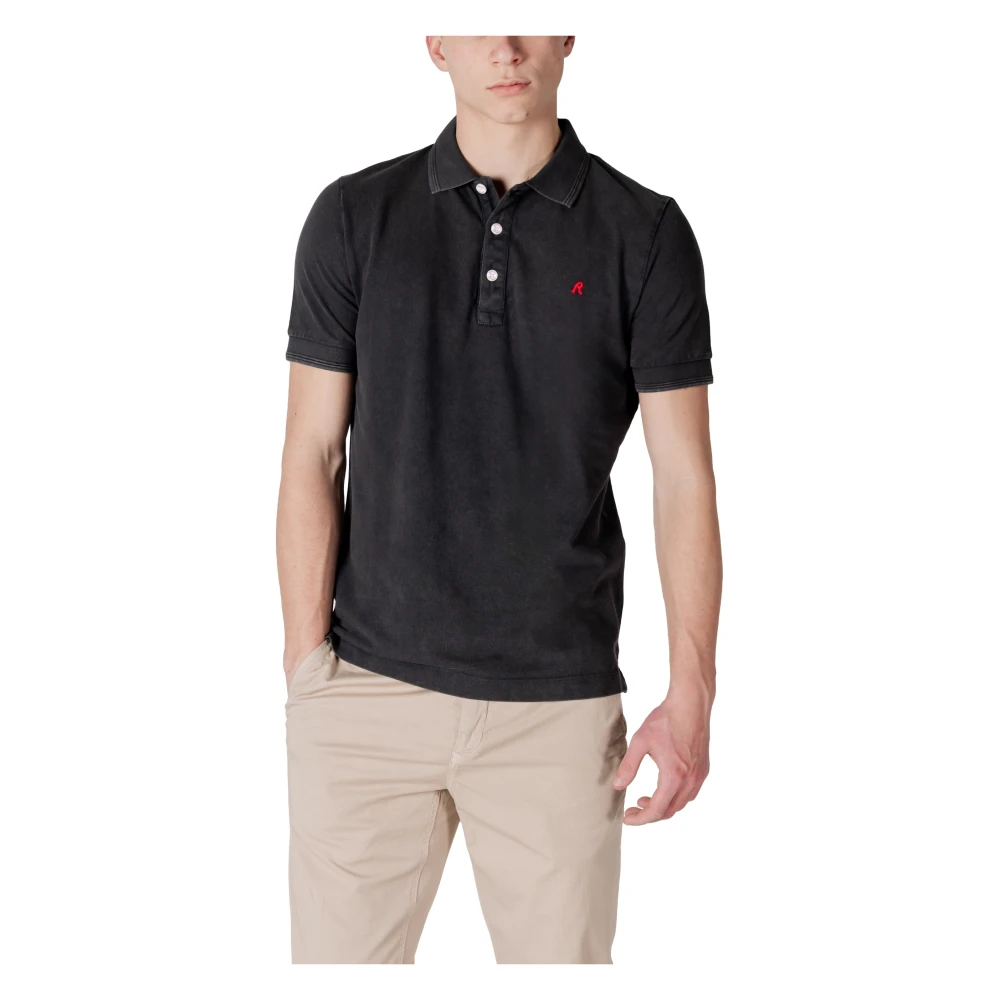 Replay Polo met korte mouwen Black Heren