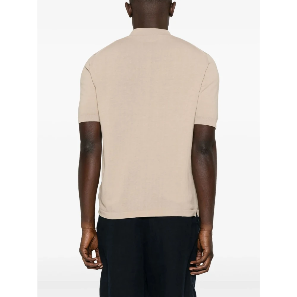 Eleventy Beige Poloshirt met Korte Mouwen Beige Heren