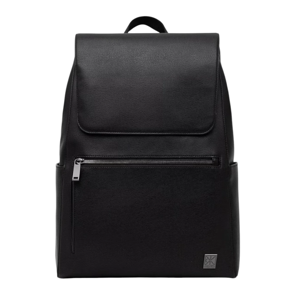 Calvin Klein Men's Black Emblem Hw Flap Backpack - Backpacks - One Size - Bags