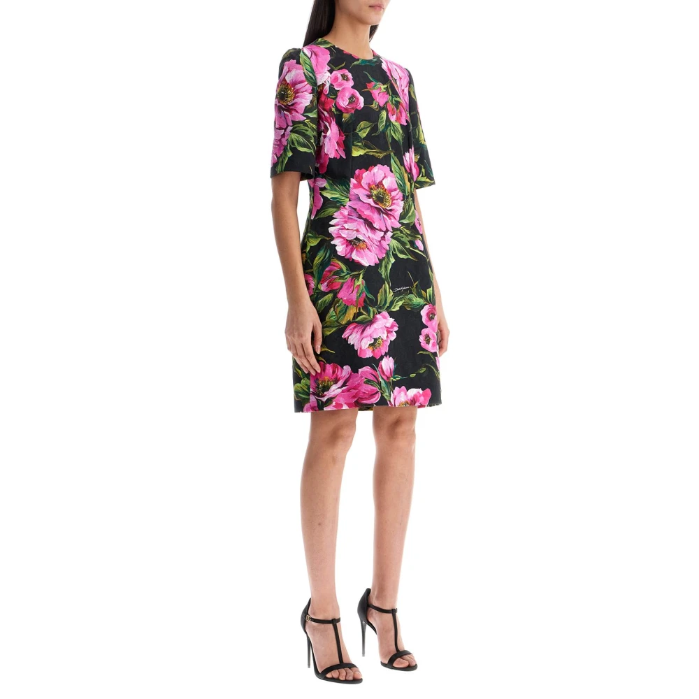 Dolce & Gabbana Bloemen Pioen Katoenen Zomerjurk Multicolor Dames