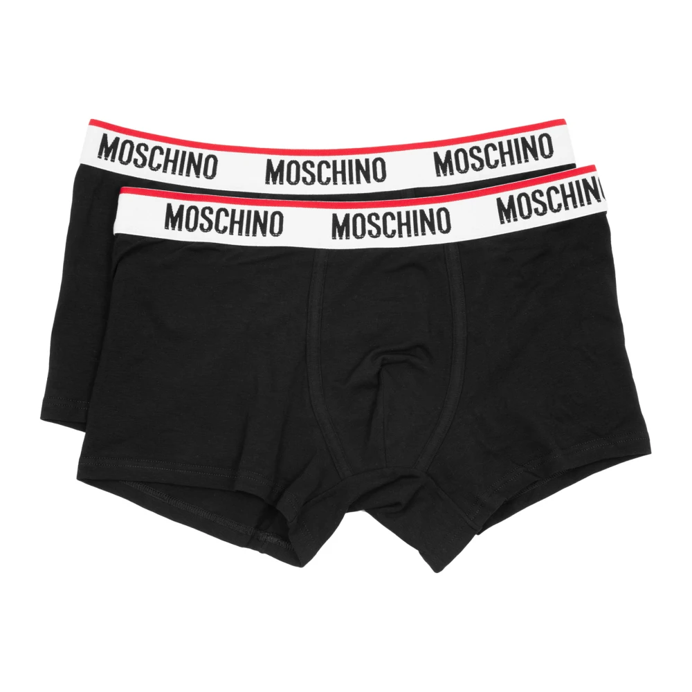 Moschino Effen Boxershorts 2-Pack Black Heren