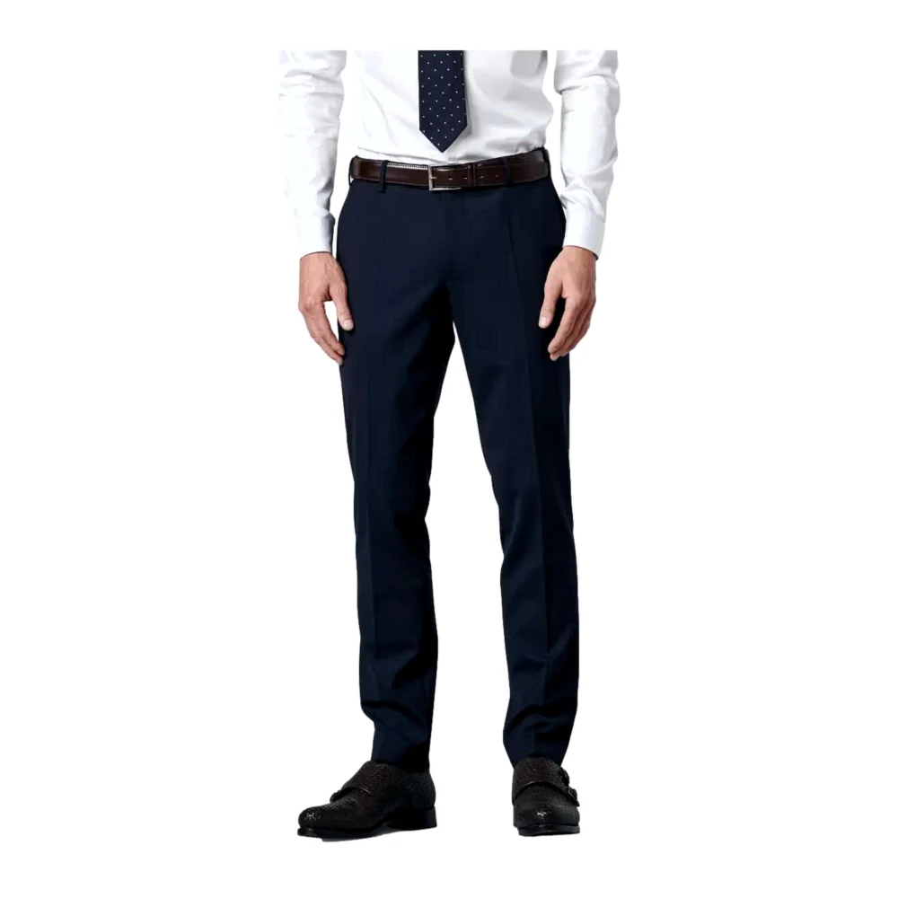 Meyer Men's Blue Oslo Perfect Fit Chino Marine Trousers - Suit Trousers - W42 L32 - Trousers