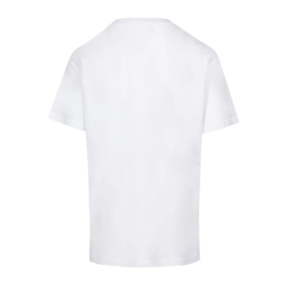 Moschino Illustratie-Print Biologisch Katoenen T-Shirt White Dames