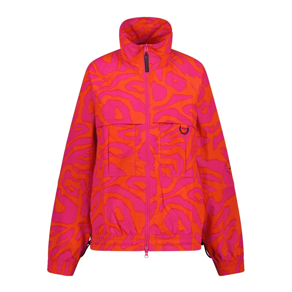 Adidas by stella mccartney Actieve jas met dierenprint van gerecyclede materialen Pink Dames
