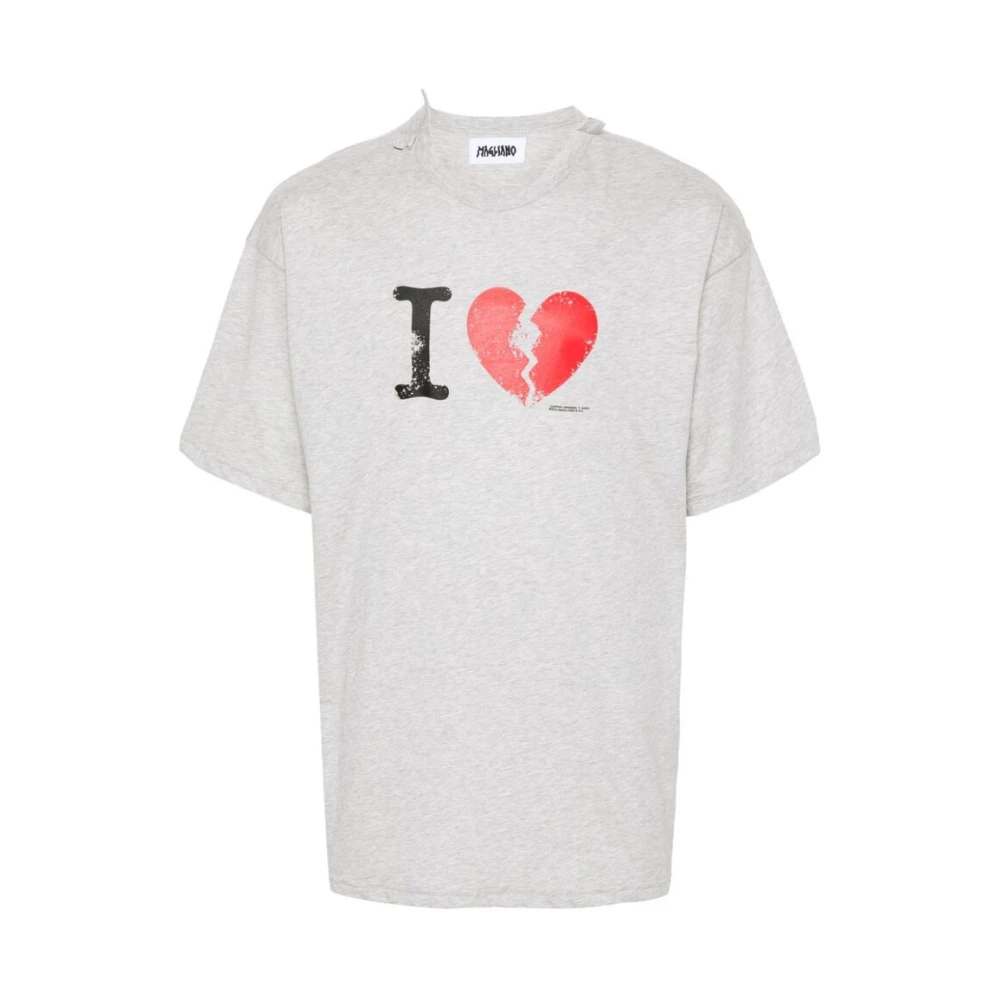 Magliano Grafische Print T-shirt met Ronde Hals Gray Heren