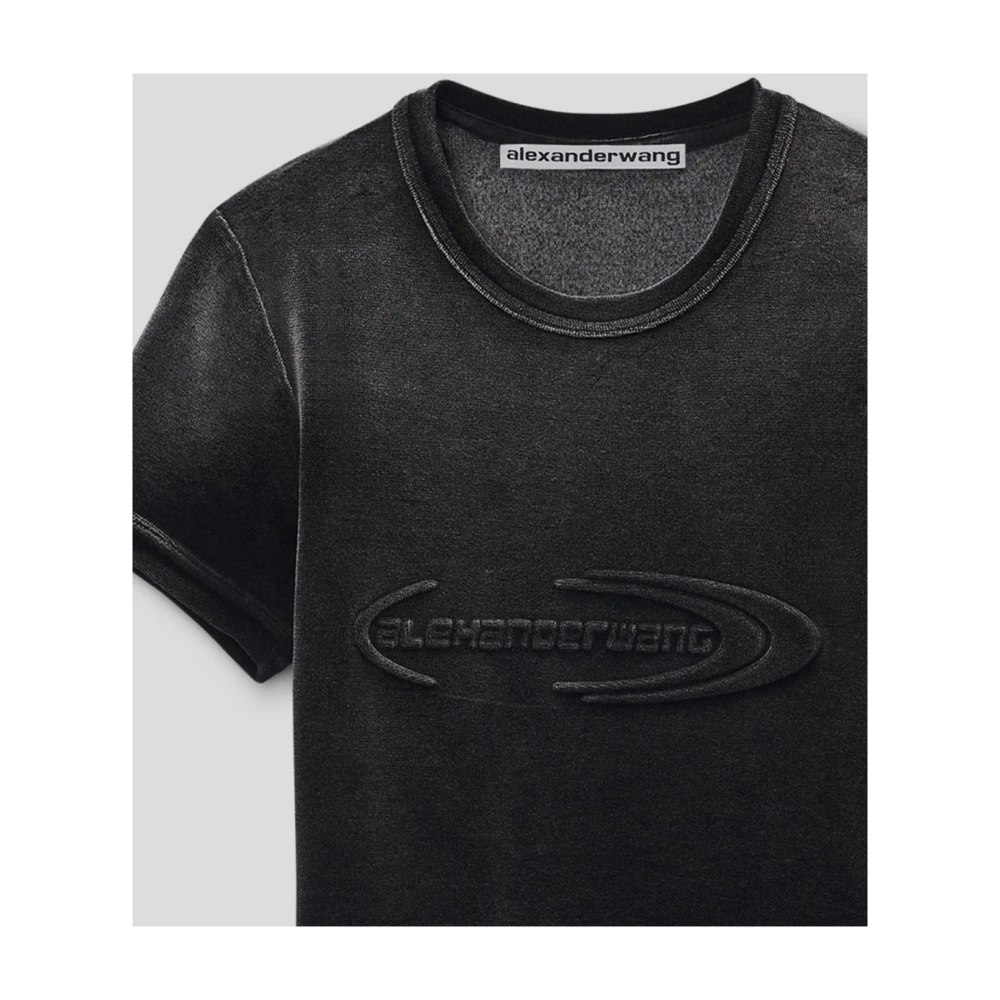 alexander wang Katoenen Baby Tee Gray Dames