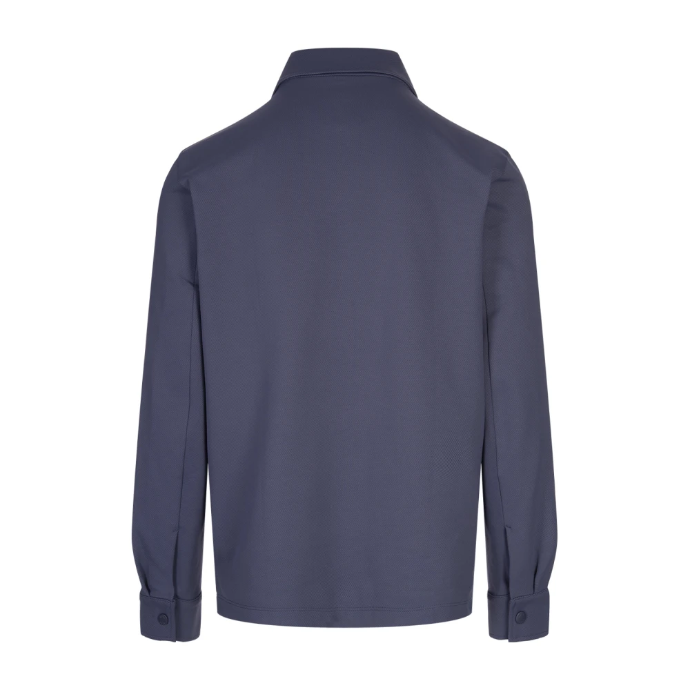 Hugo Boss Blauw Katoenmix Heren Overshirt Blue Heren