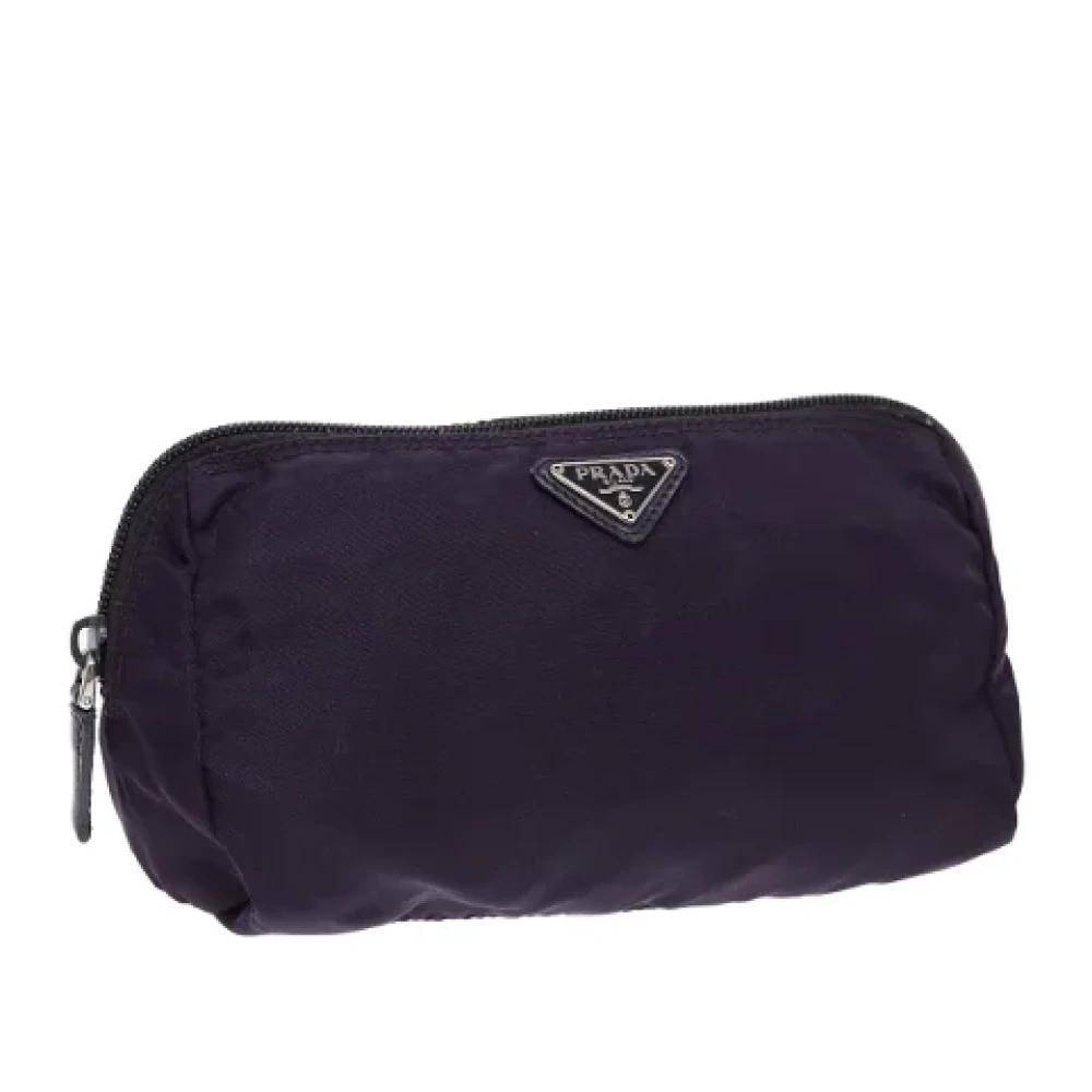 Prada Vintage Pre-owned Leather pouches Purple Dames