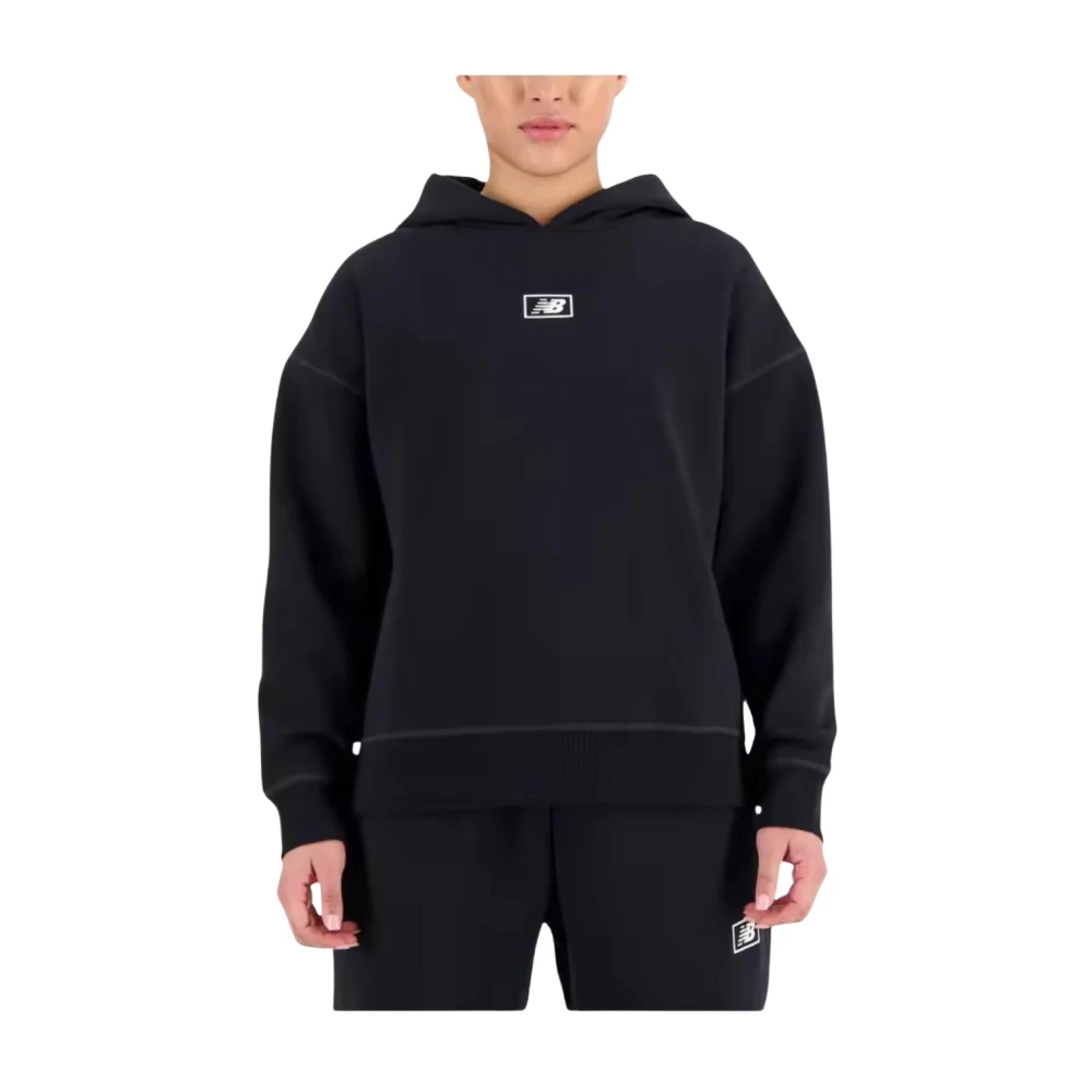 New Balance Zwarte Hoodie Sweatshirt Black Dames