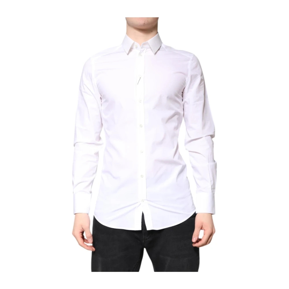 Dolce & Gabbana Men's Gold Elegant Formal Collared Shirt