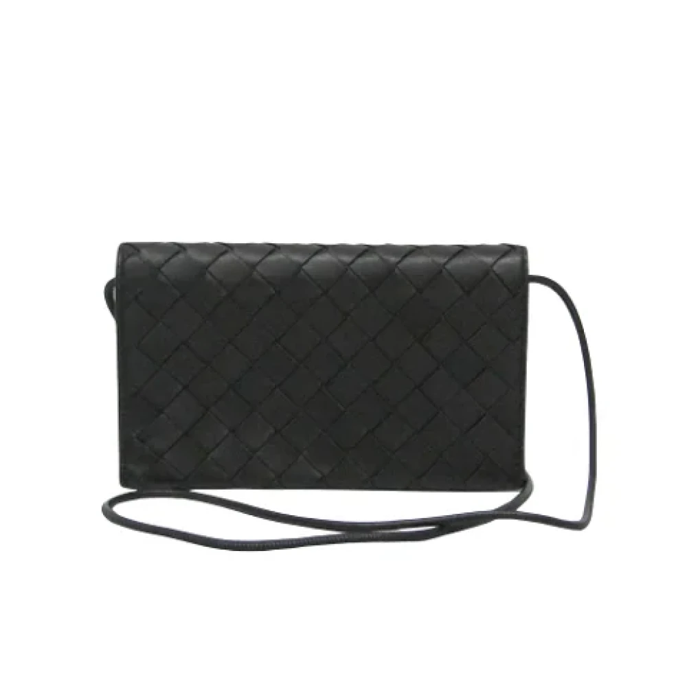 Bottega Veneta Vintage Pre-owned Leather wallets Black Dames