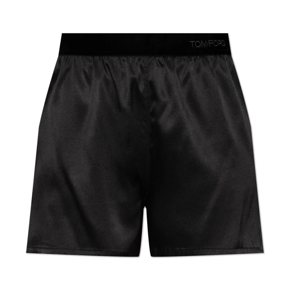 Tom Ford Women's Black Stretch Silk Satin Shorts - Image 4
