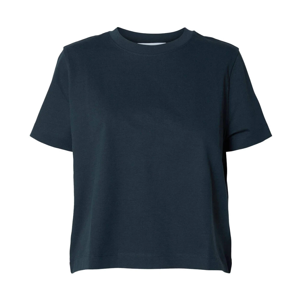 Selected Femme Boxy Tee Essential Blue Dames