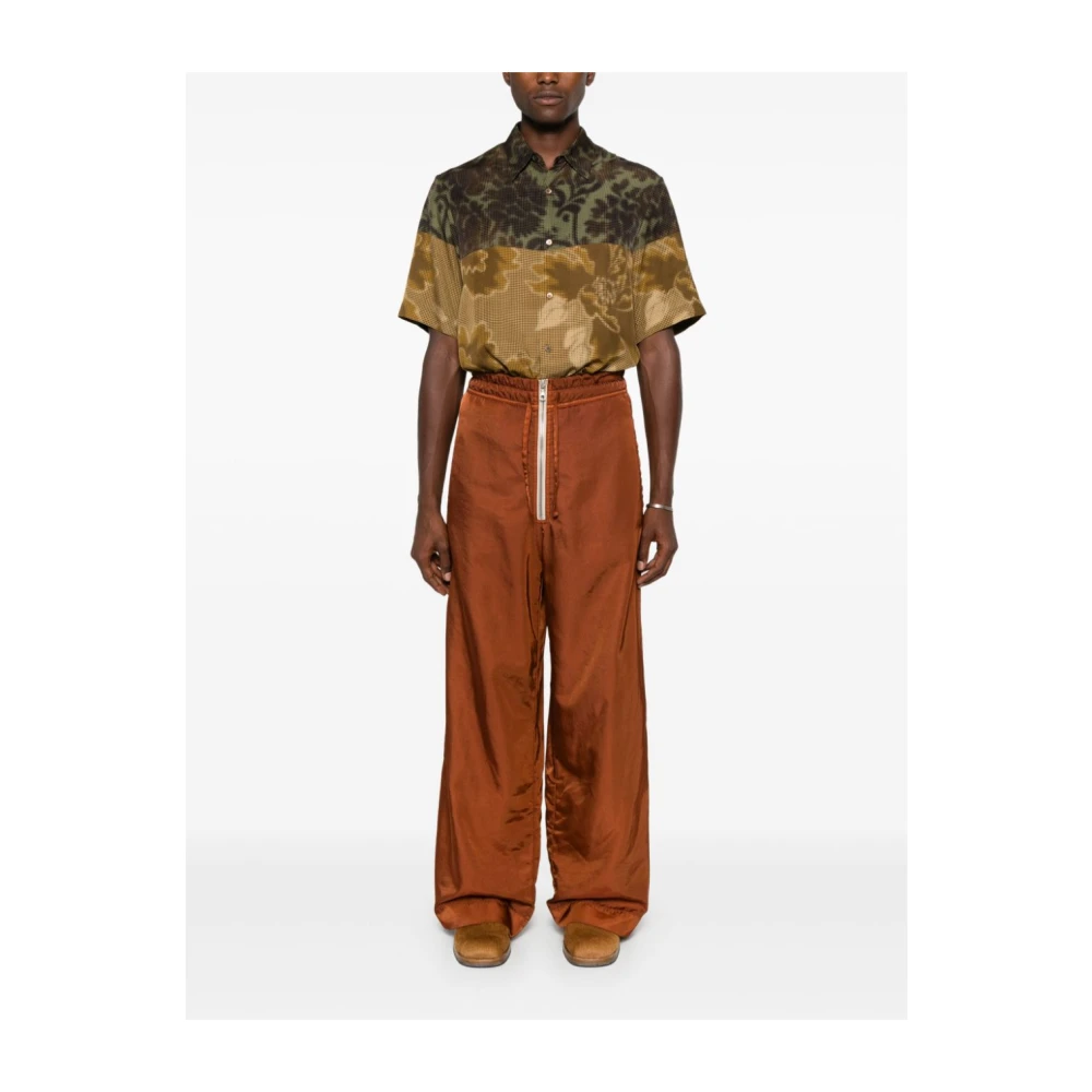 Dries Van Noten Klassieke Primo Broeken voor Mannen Orange Heren