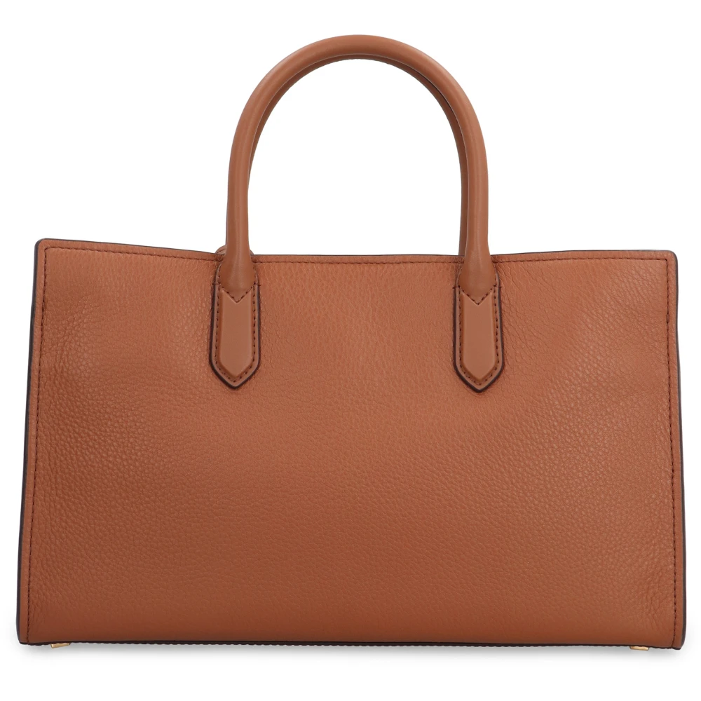 Michael Kors Handtas van gekorreld leer met metalen hangslot Brown Dames