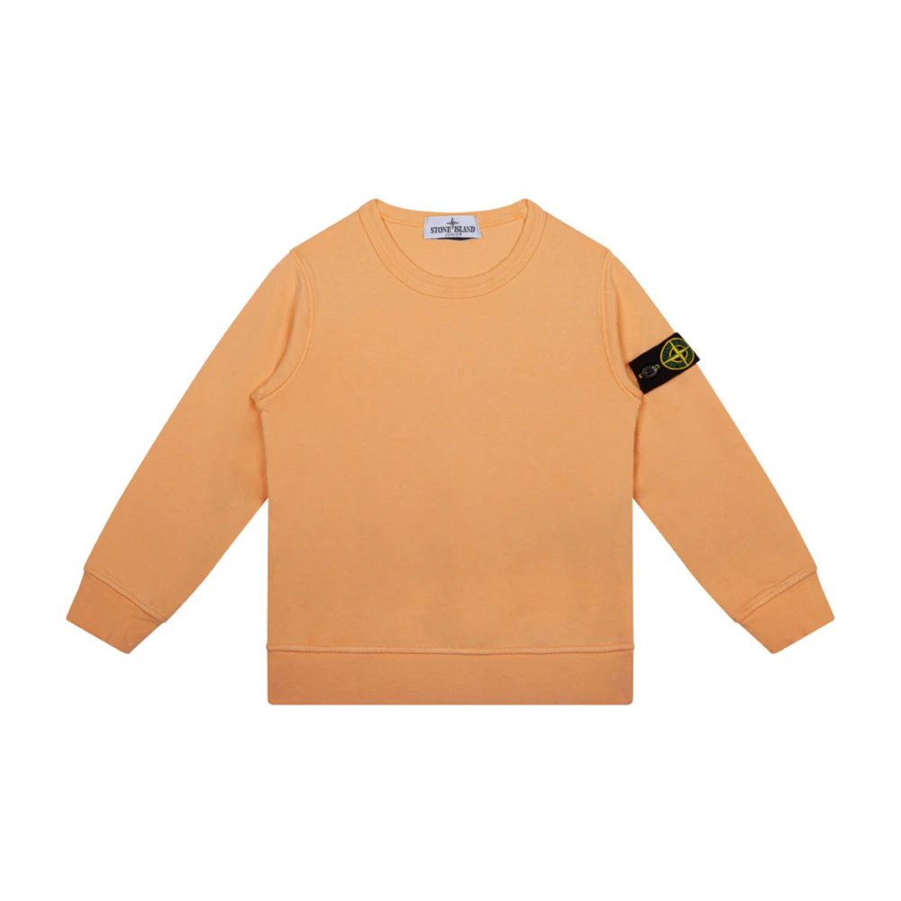Stone Island Boys Orange Knitted Jumper With Compass Badge Size 10 Y