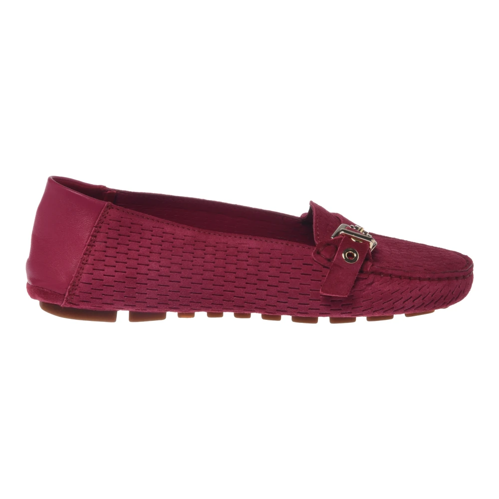 Baldinini Mocasín De Ante Perforado Shoes Mujer Rojo 38 1/2 Eu