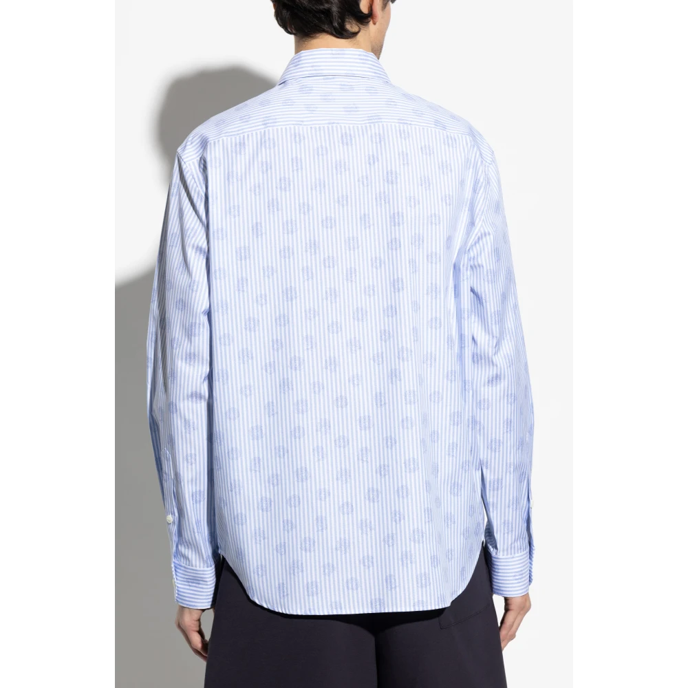 Versace Gestreept shirt Blue Heren