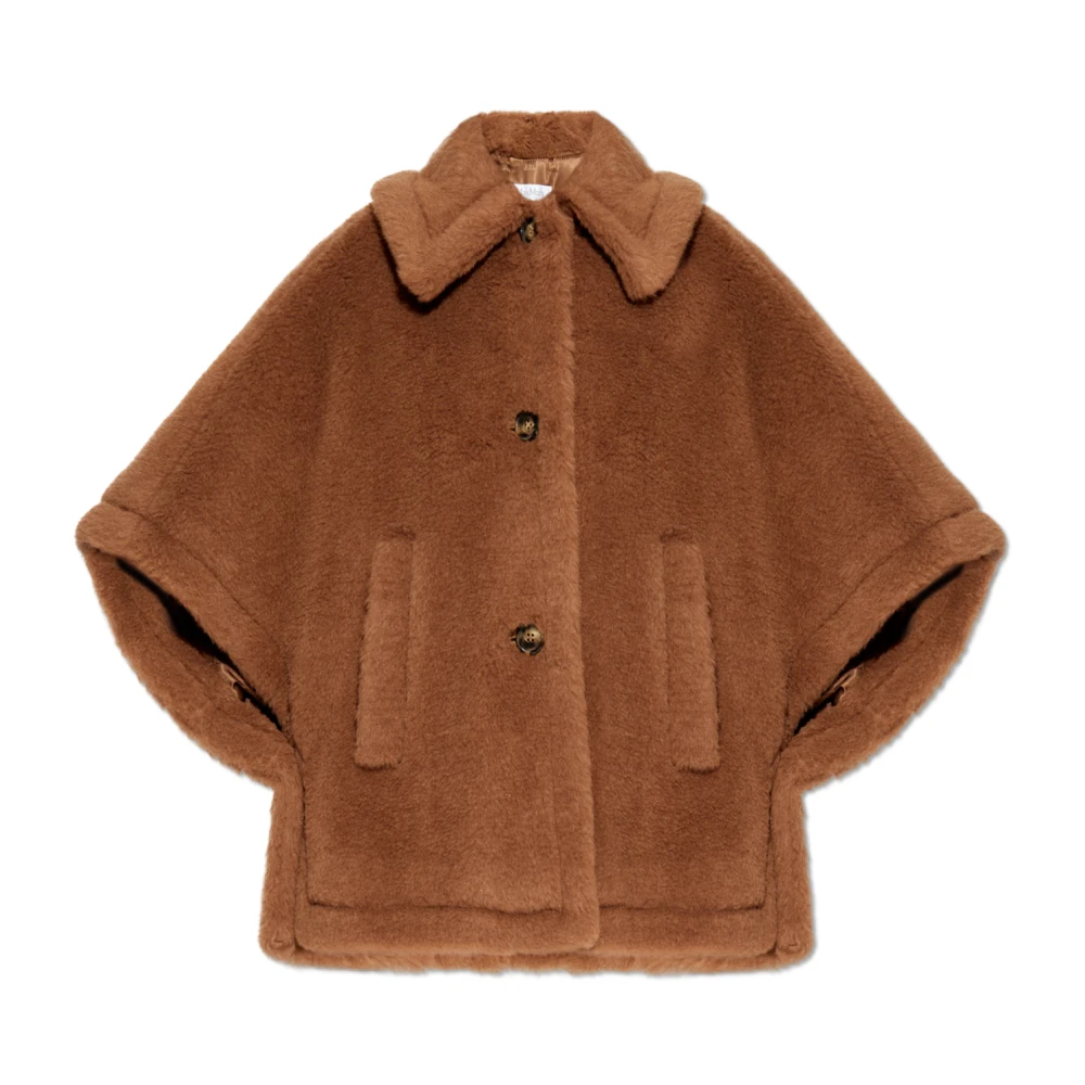 Max Mara Kameelbruine Sjaal met Knoopsluiting Brown Dames