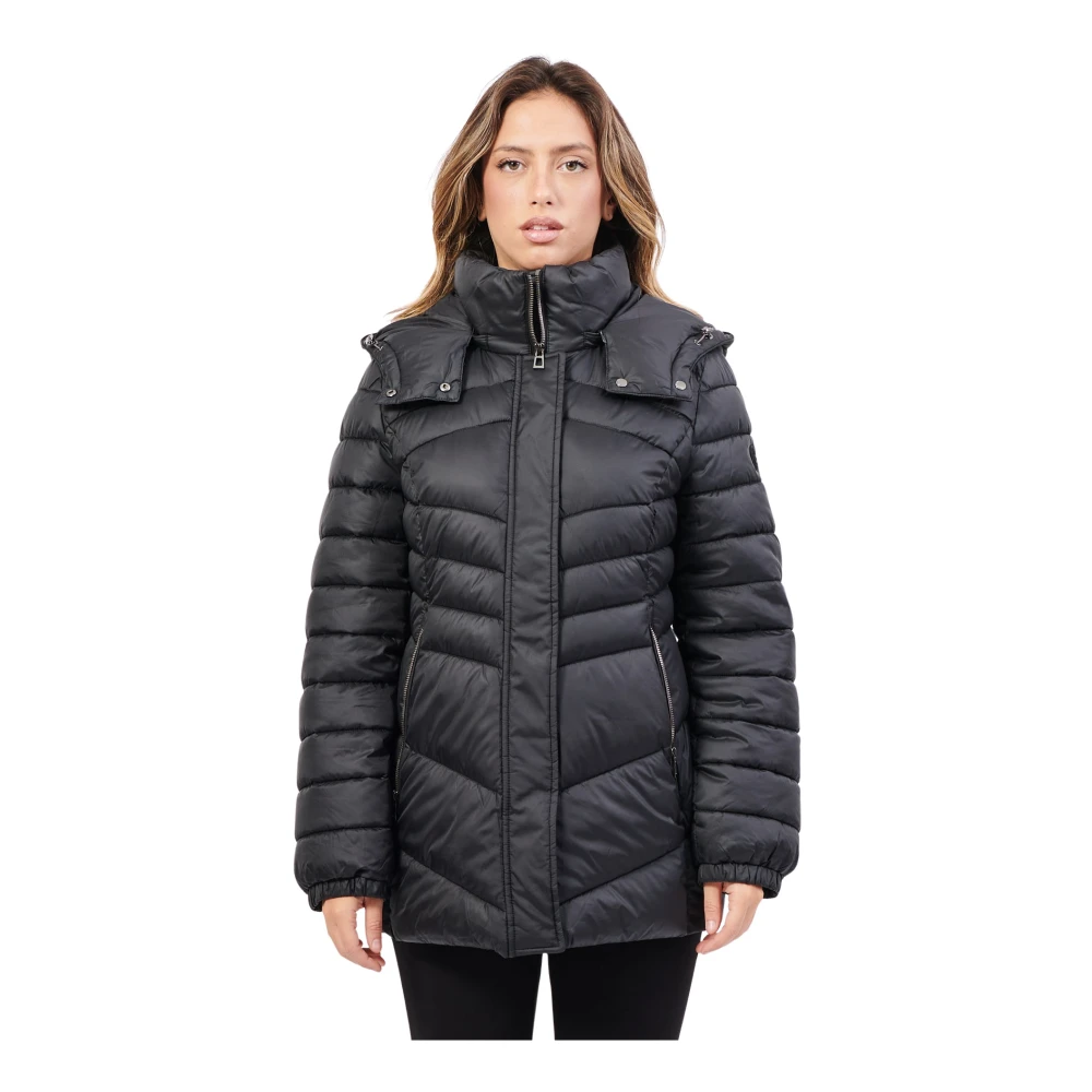 Gerry Weber Gewatteerde capuchonjas zwart Black Dames