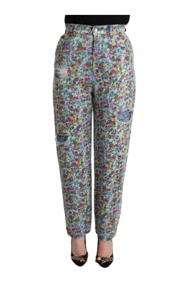 floral-print-high-waisted-denim-jeans