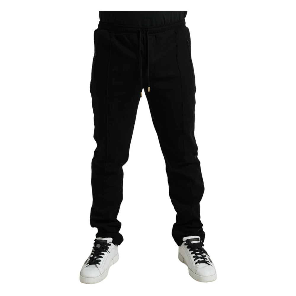 Dolce & Gabbana Men's Black Sweatpants,, Elegant Cotton Blend Jogger Trousers 2XL