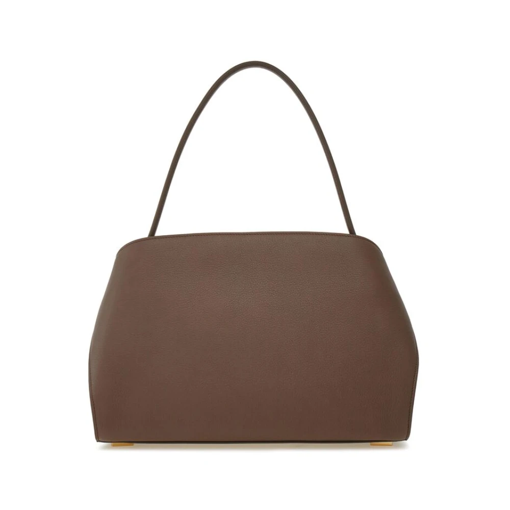 Salvatore Ferragamo Gestructureerde Leren Handtas met Gancini Slot Brown Dames