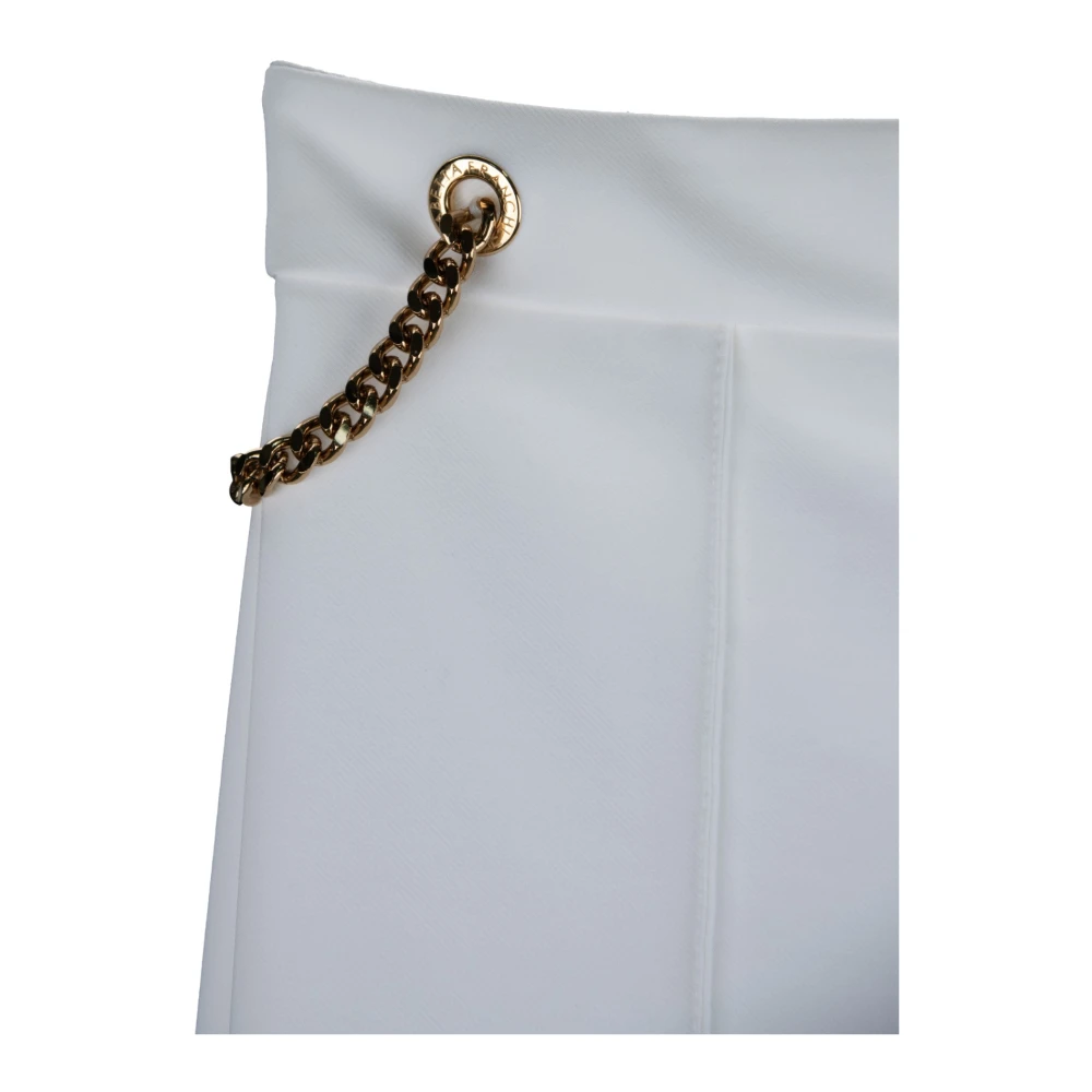 Elisabetta Franchi Gouden Ketting Ritsbroek White Dames